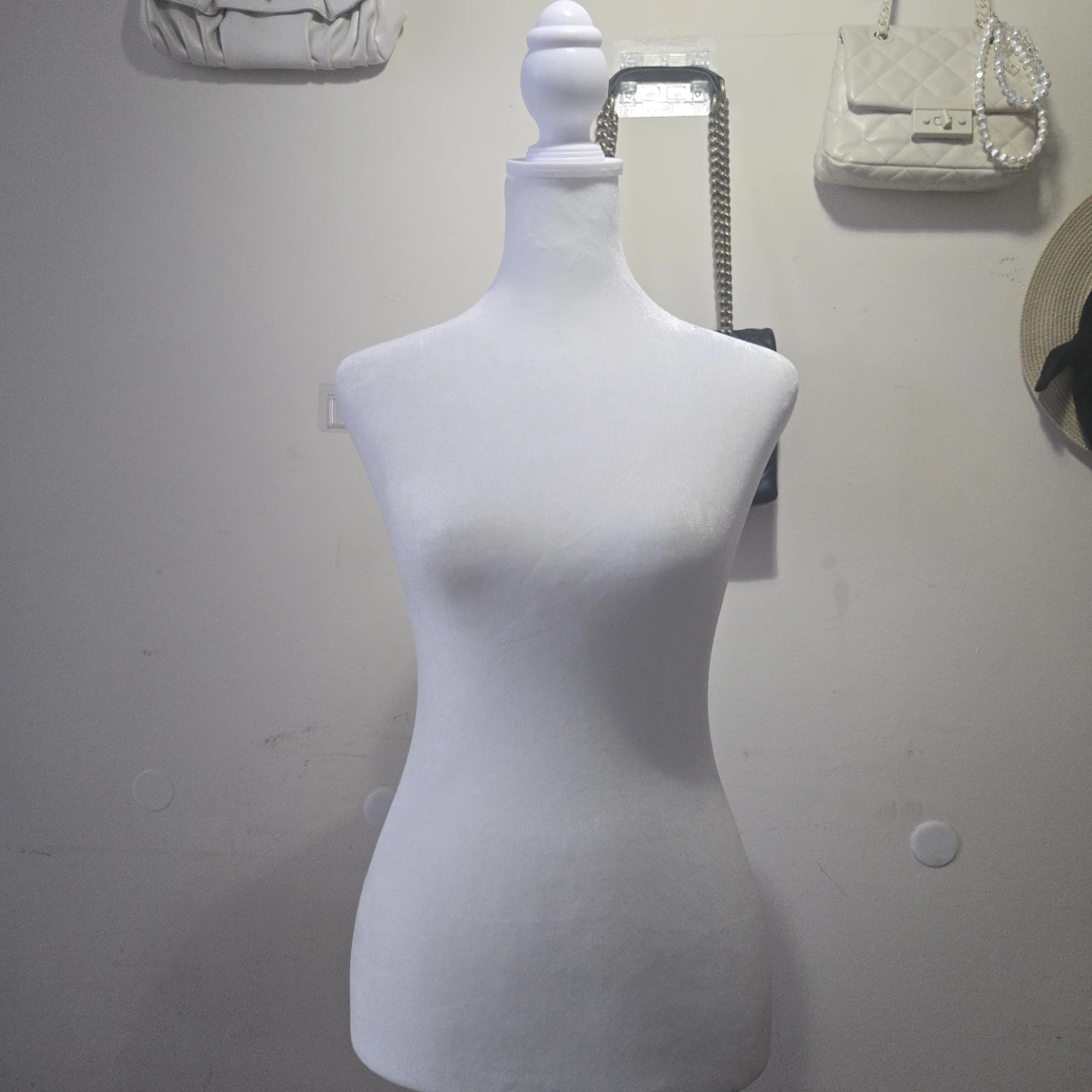 White foam with fabric on top Mannequin Torso Form with stand
