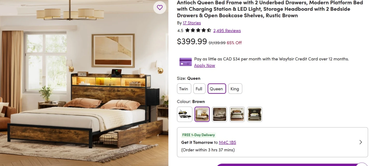Moving Sale - Queen Bed Frame with Storage - photo 3