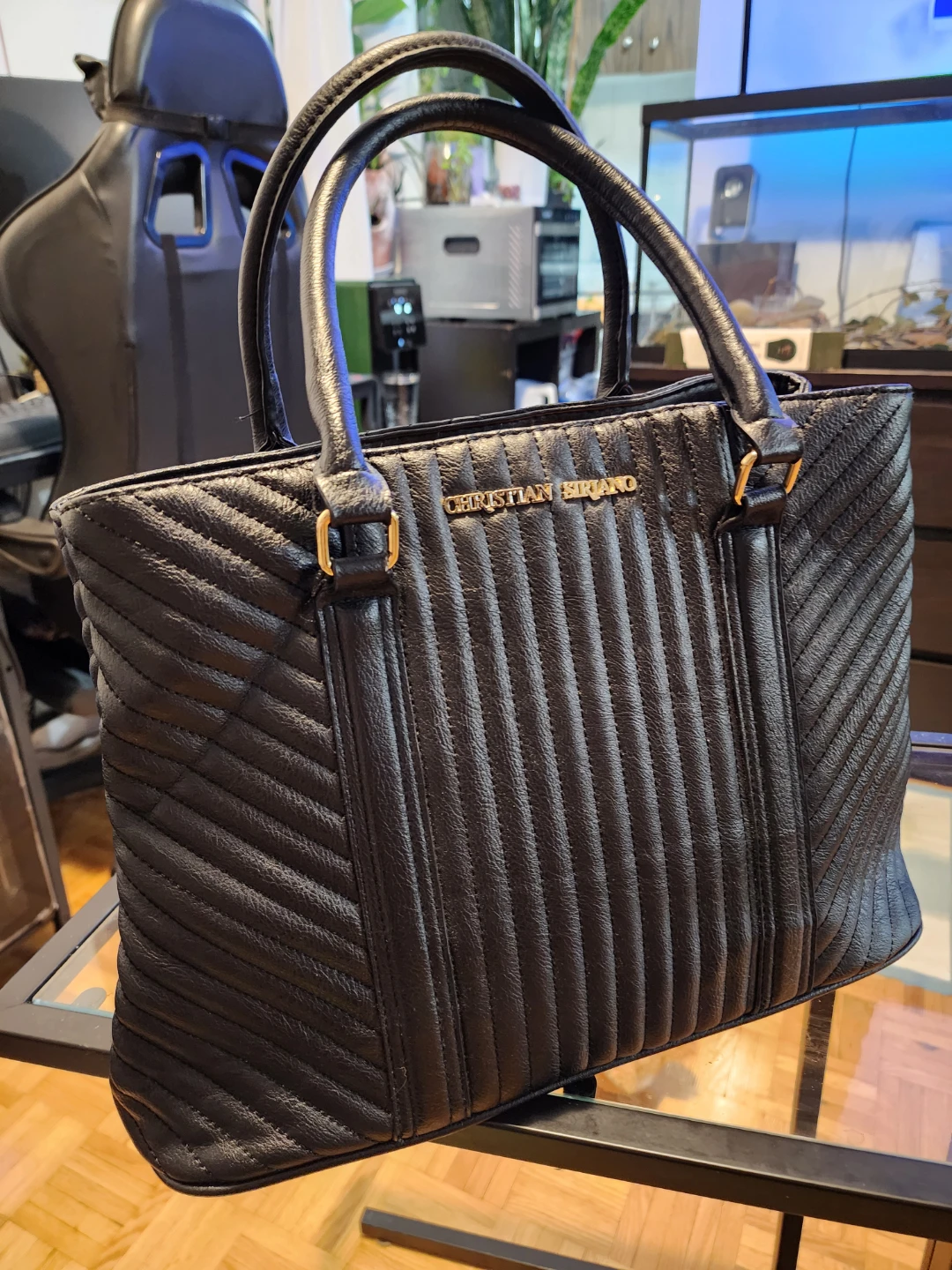 Christian Siriano Black Quilted Tote Handbag - photo 2