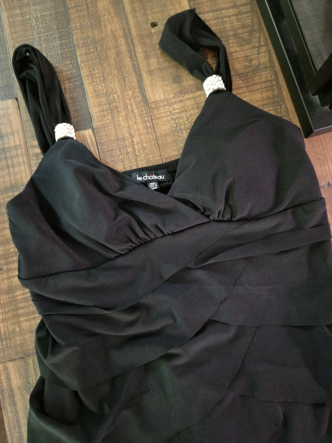 Le Château Black Tiered Ruffle Dress size MEDIUM - photo 2