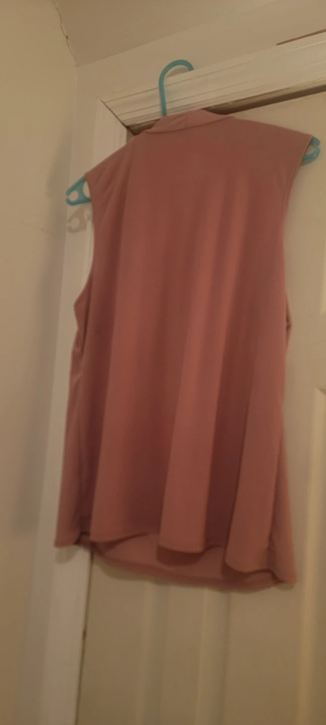 Pink Sleeveless Mock Neck Bow Blouse - photo 3