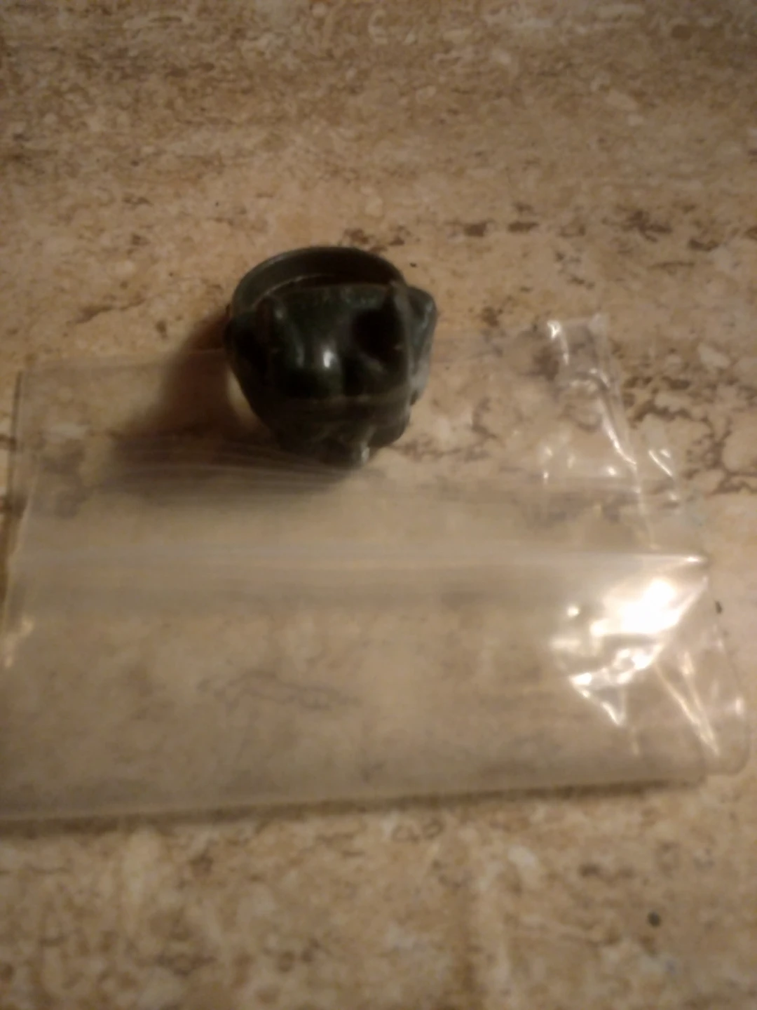 Dark Green Carved animal ring