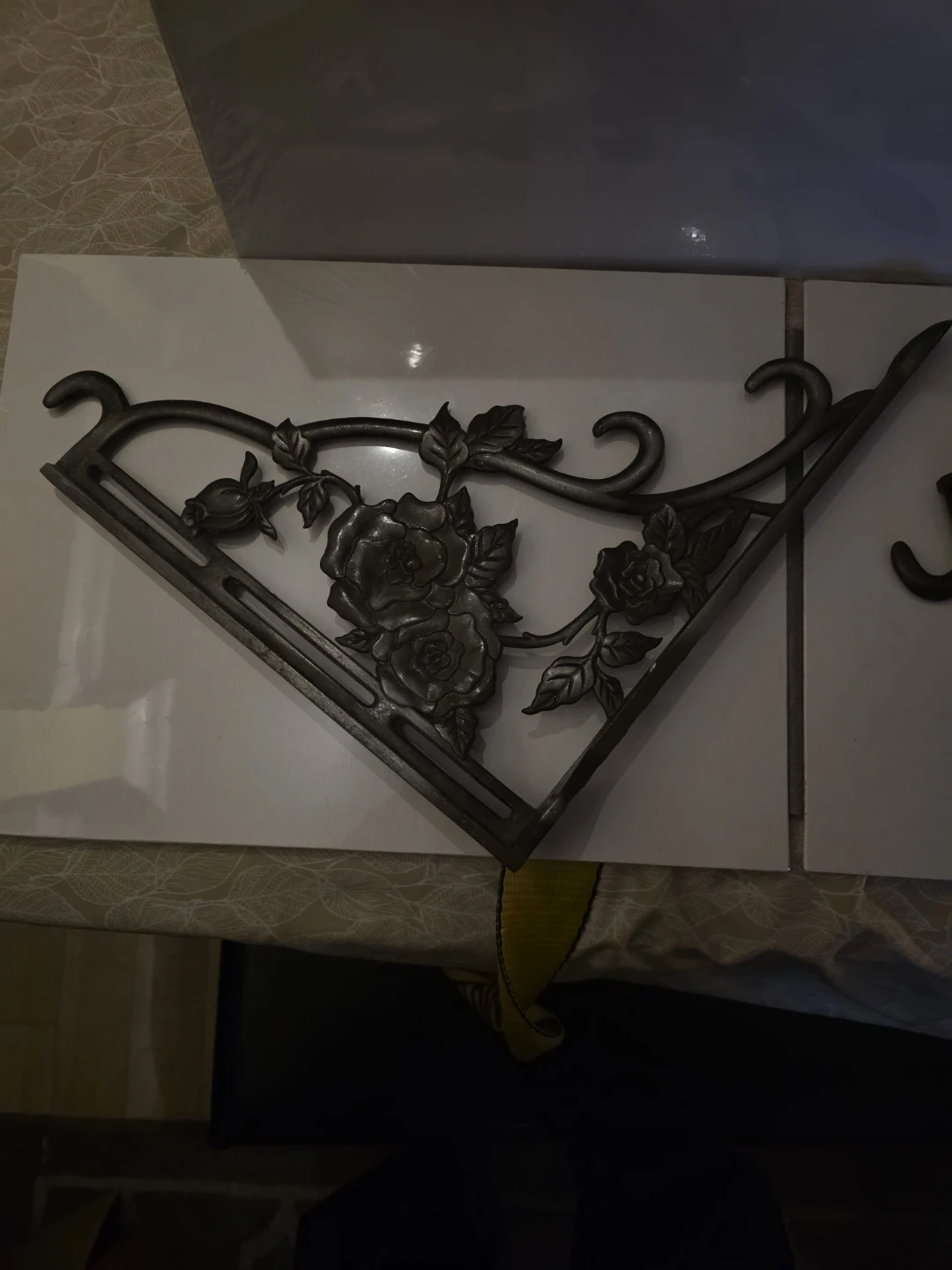 Ornate Floral  Shelf Brackets (bronze brass?) - photo 2