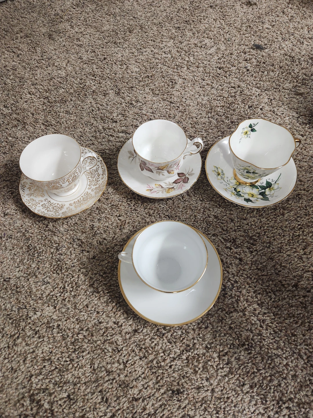 Queen Anne & Royal Standard Bone China Teacups and Saucers