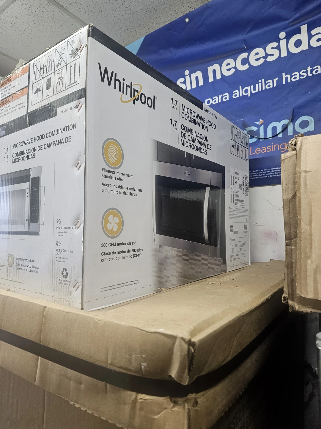 New Whirlpool 30in Stainless steel over the range microwave