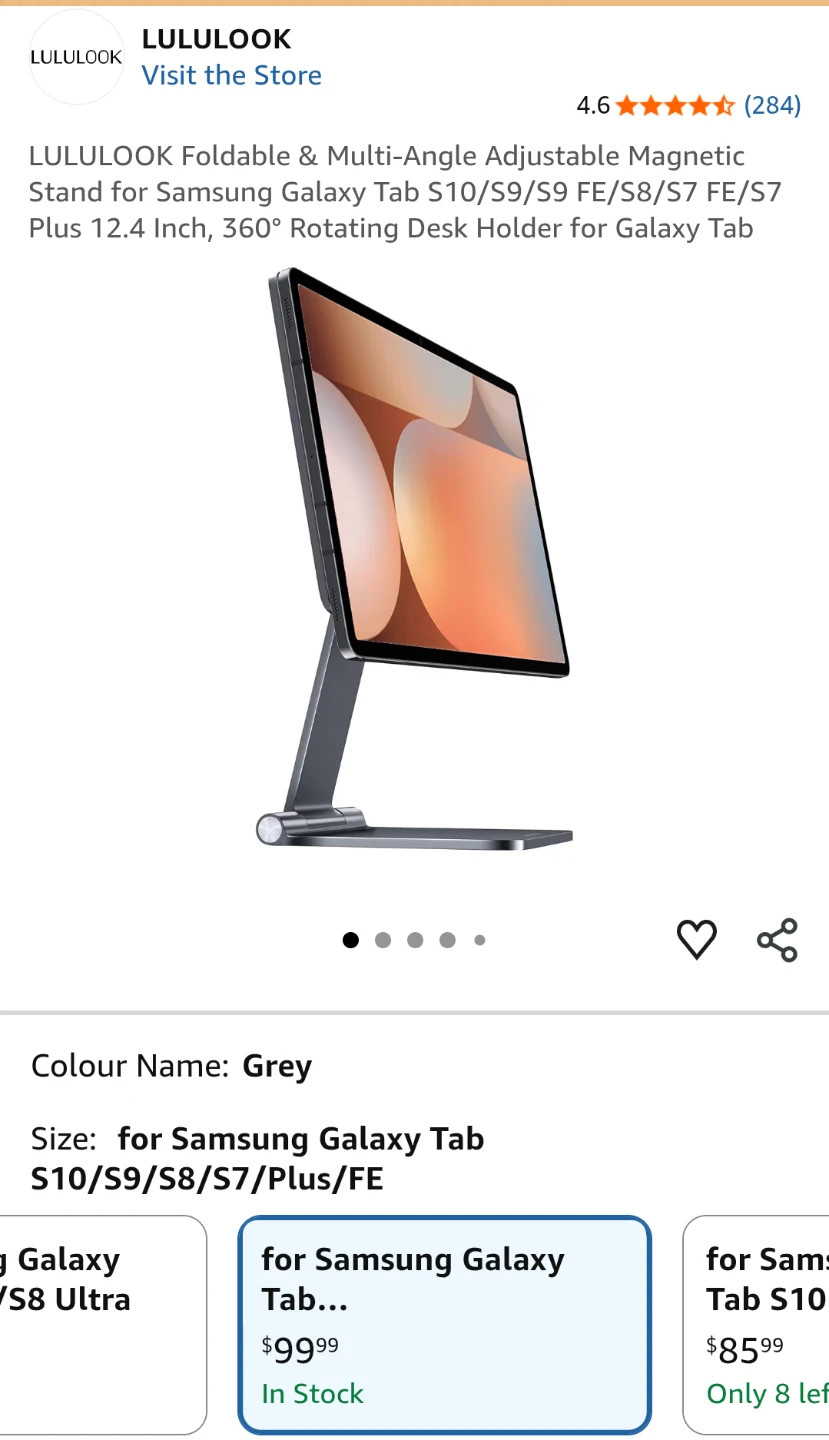 LULULOOK Foldable Magnetic Stand for Samsung Galaxy Tab 🥕