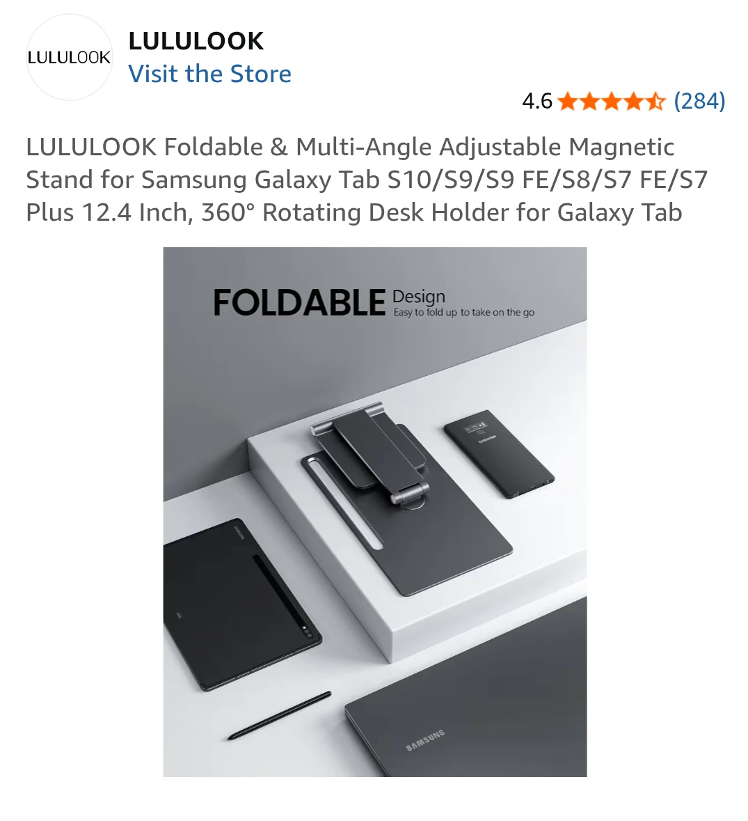 LULULOOK Foldable Magnetic Stand for Samsung Galaxy Tab 🥕 - photo 4