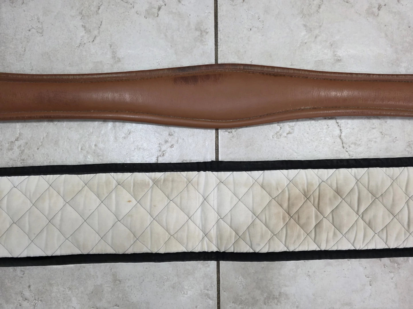 Brown Leather Padded English Saddle Girth SIze 54 and cover - photo 5