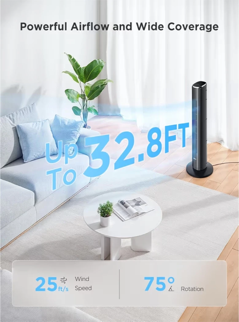 GoveeLife Smart Tower Fan - Black - photo 4
