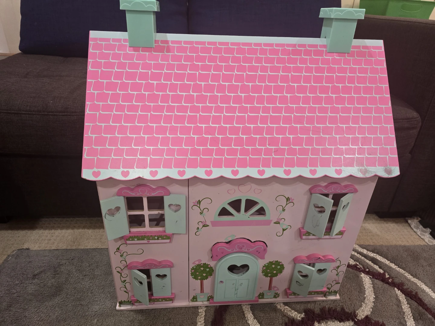Pink Wooden Dollhouse