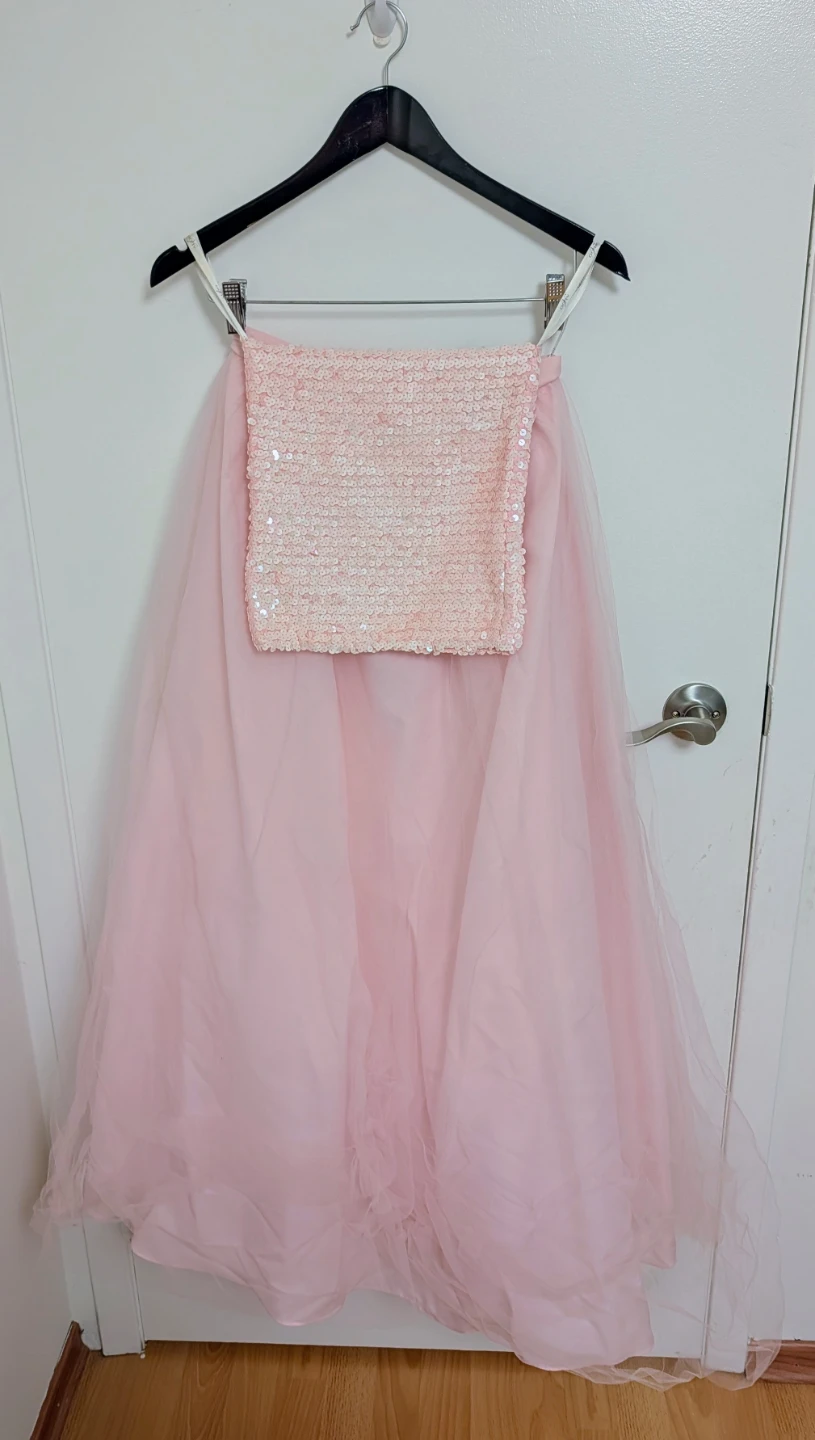 ALGO Pink Sequin & Tulle Two-Piece Dress - Size 4