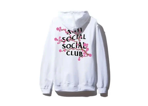 Anti Social Social Club White Hoodie with Cherry Blossom Graphic