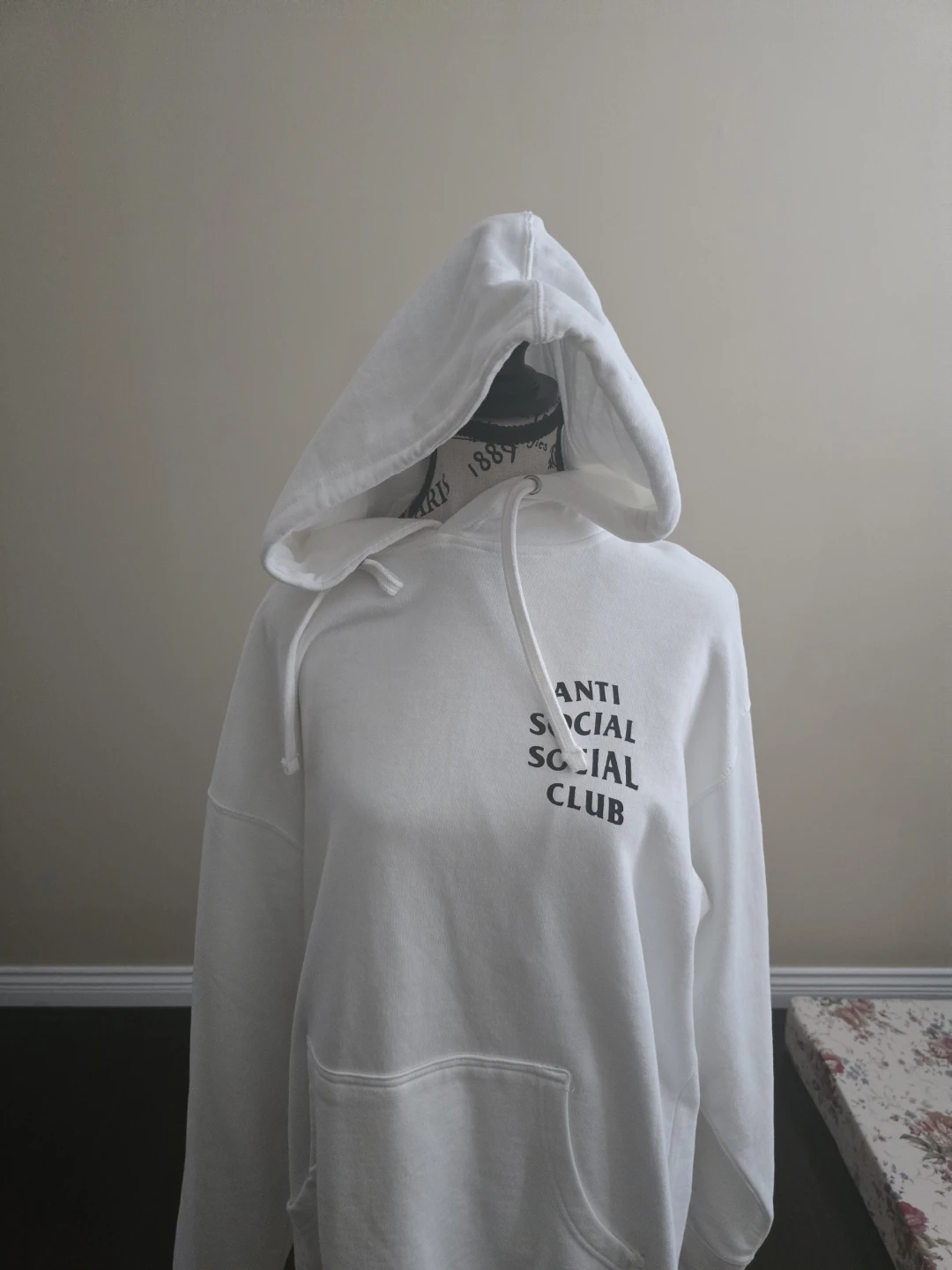 Anti Social Social Club White Hoodie with Cherry Blossom Graphic - photo 2