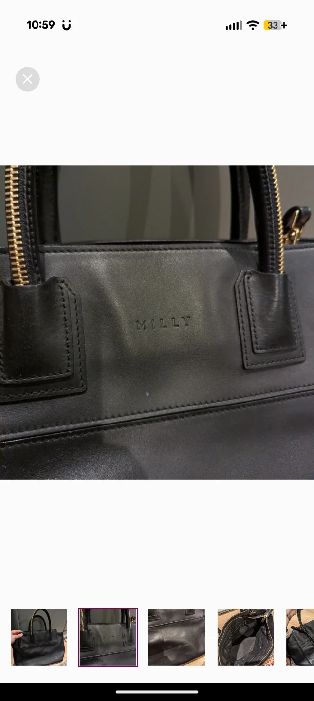 Milly Black Leather Tote Bag Logan - photo 4