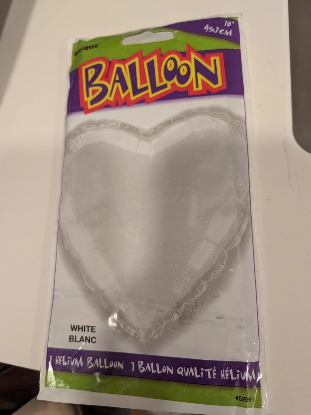 Unique Valentine's day White Heart Shaped Helium Balloon