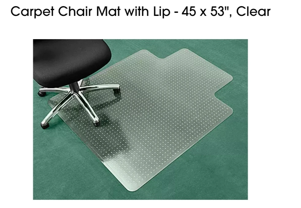 Clear Carpet Chair Mat with Lip - 45 x 53" - photo 3
