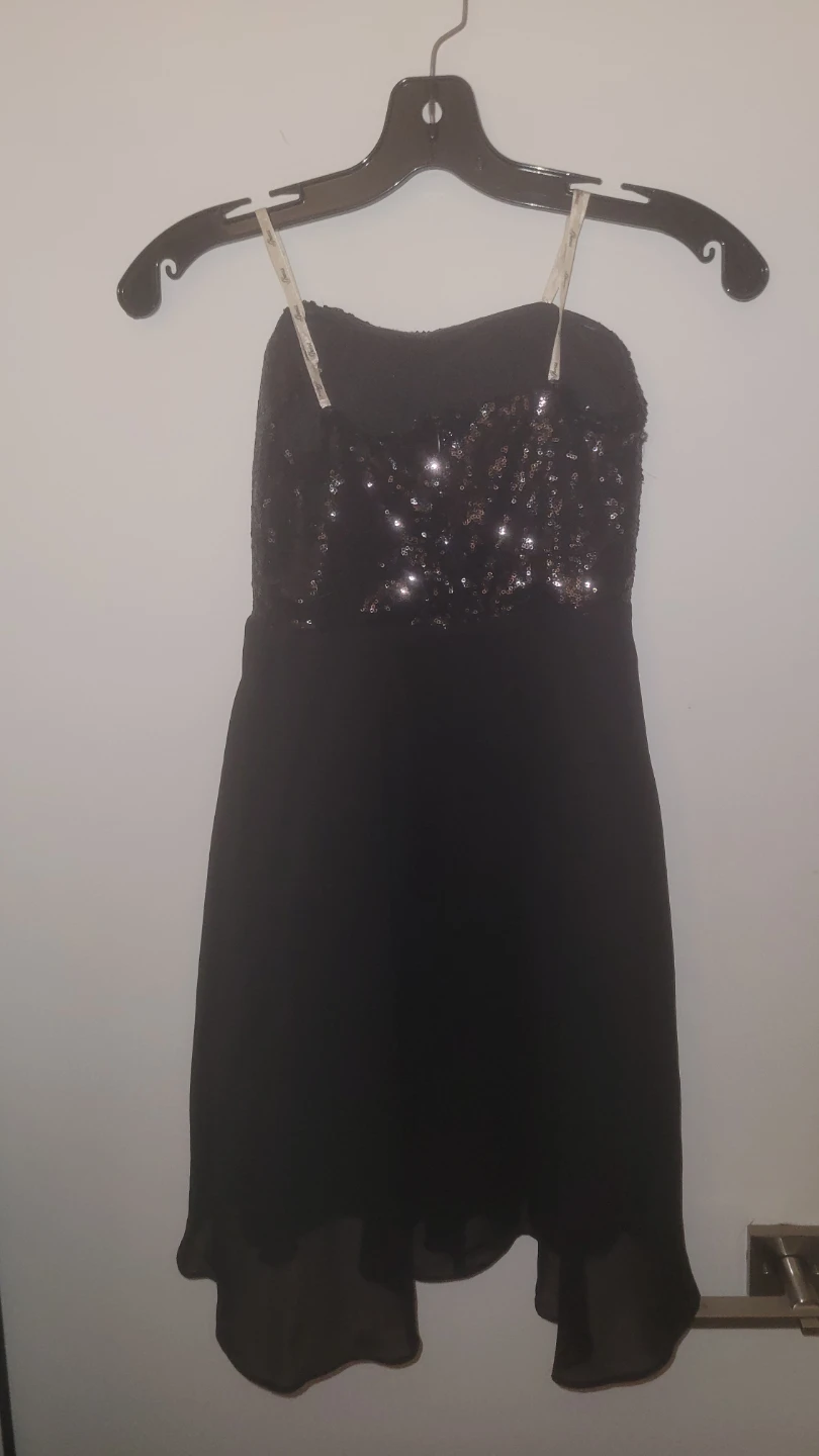 Black sequin strapless dress - photo 3