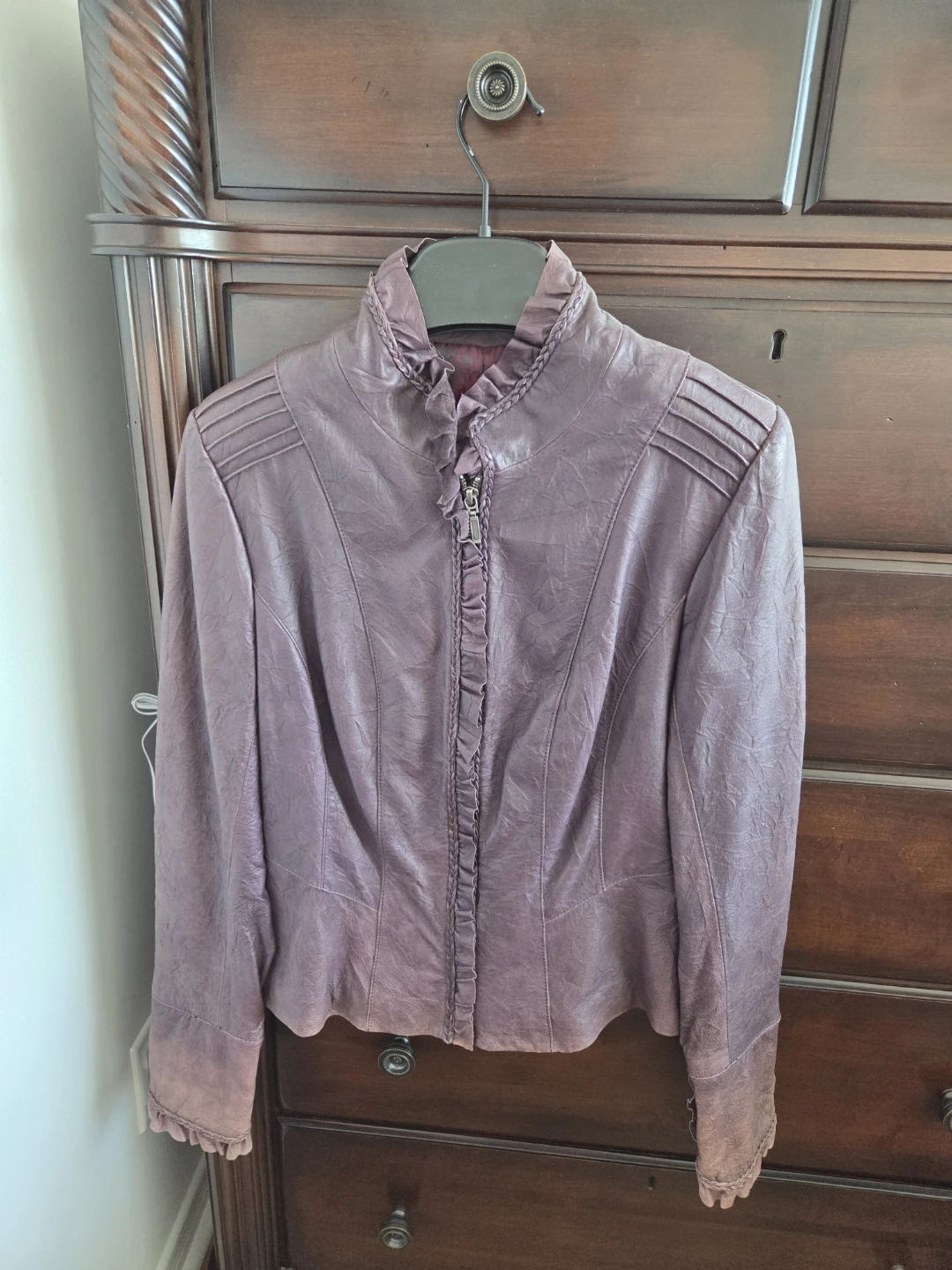 Women's Purple Leather Jacket