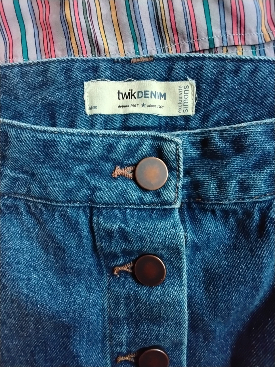 twikDENIM Jean Skirt & Striped Blouse Set - photo 3
