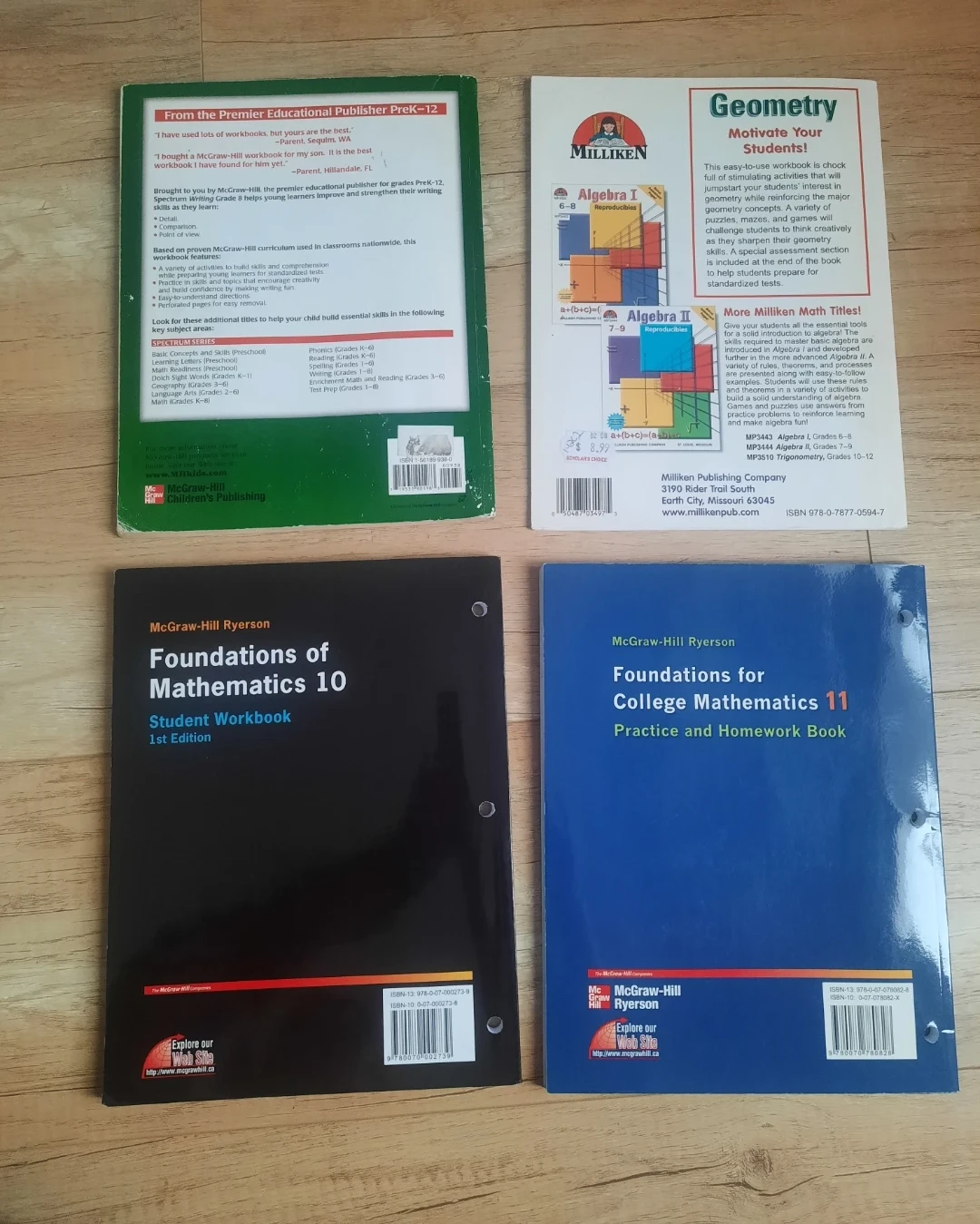 Math Workbooks: Spectrum Writing, Geometry, Foundations 10 & 11