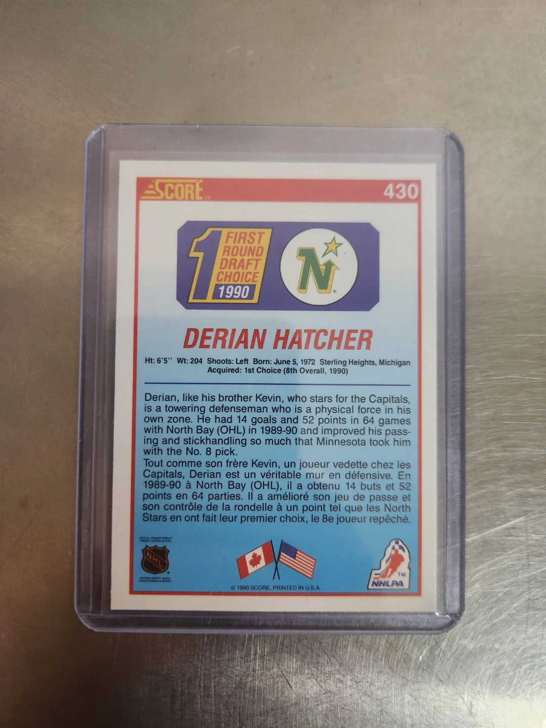 1990 Score Derian Hatcher Rookie - photo 2