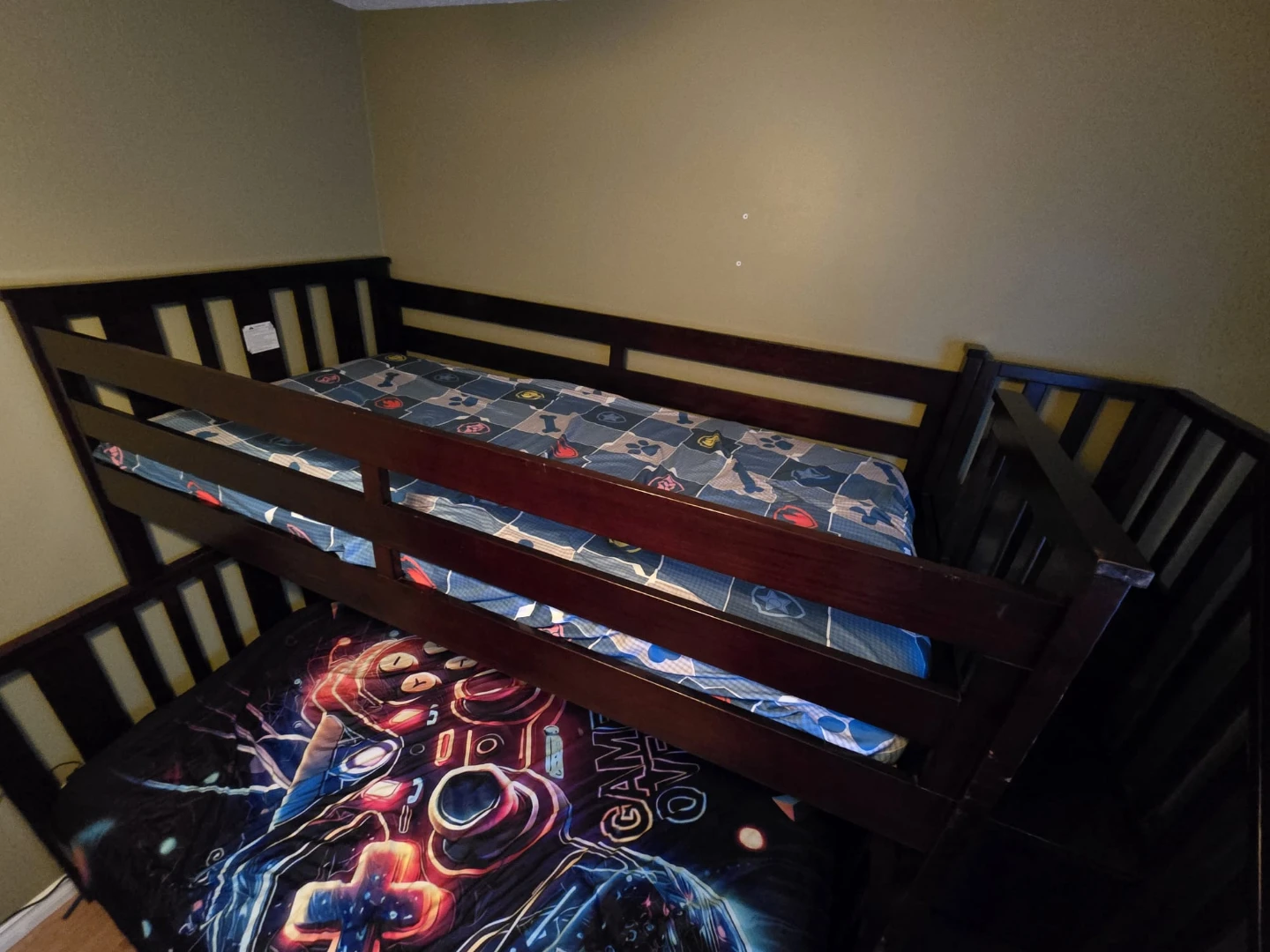 Dark Wood Bunk Bed with Stairs and Storage Drawer - photo 3