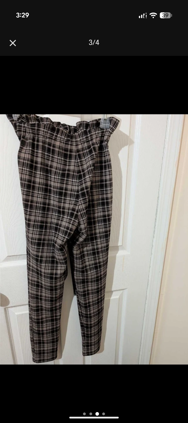 From Shein - Plaid paperbag pants - photo 3