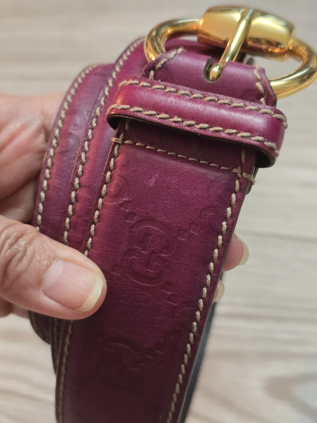 Gucci Embossed Leather Belt - photo 5