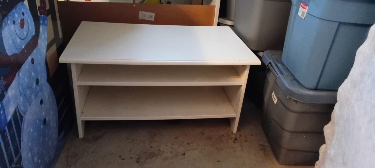 White Two-Shelf Storage Unit
