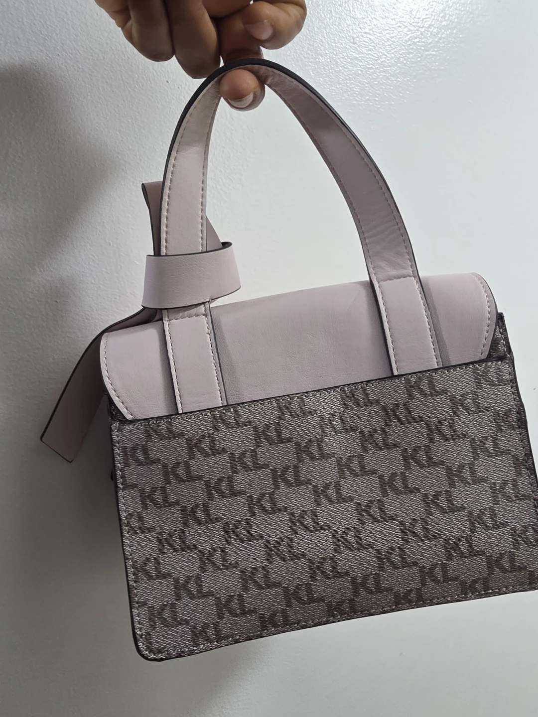 Karl Lagerfeld Pink & Grey Logo Shoulder Bag - photo 4