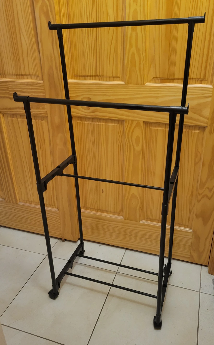 Black Metal Clothes Rack with Wheels. New, never used