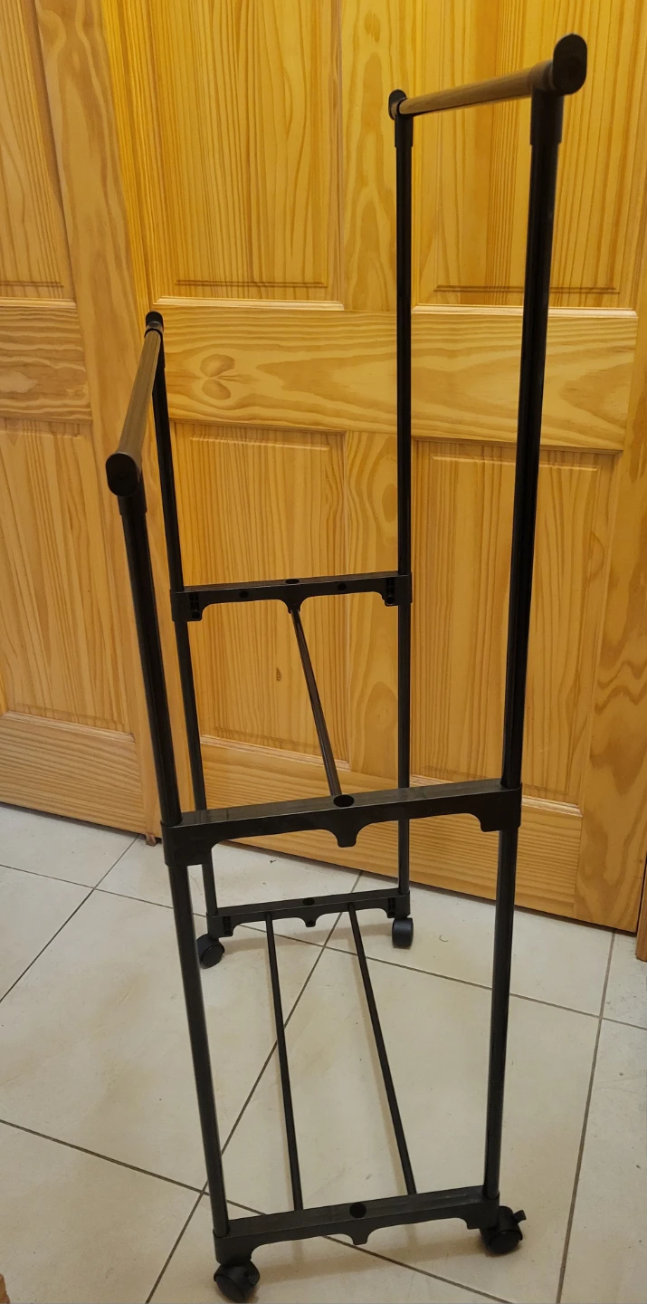 Black Metal Clothes Rack with Wheels. New, never used - photo 2