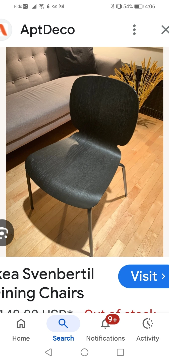 4 Ikea Svenbertil Dining Chair - Black