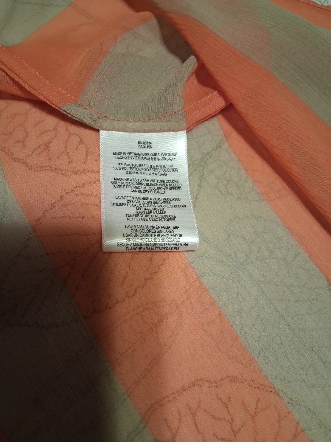 BCBGeneration Women's Orange Stripe Asymmetrical Top Size 10 - photo 4