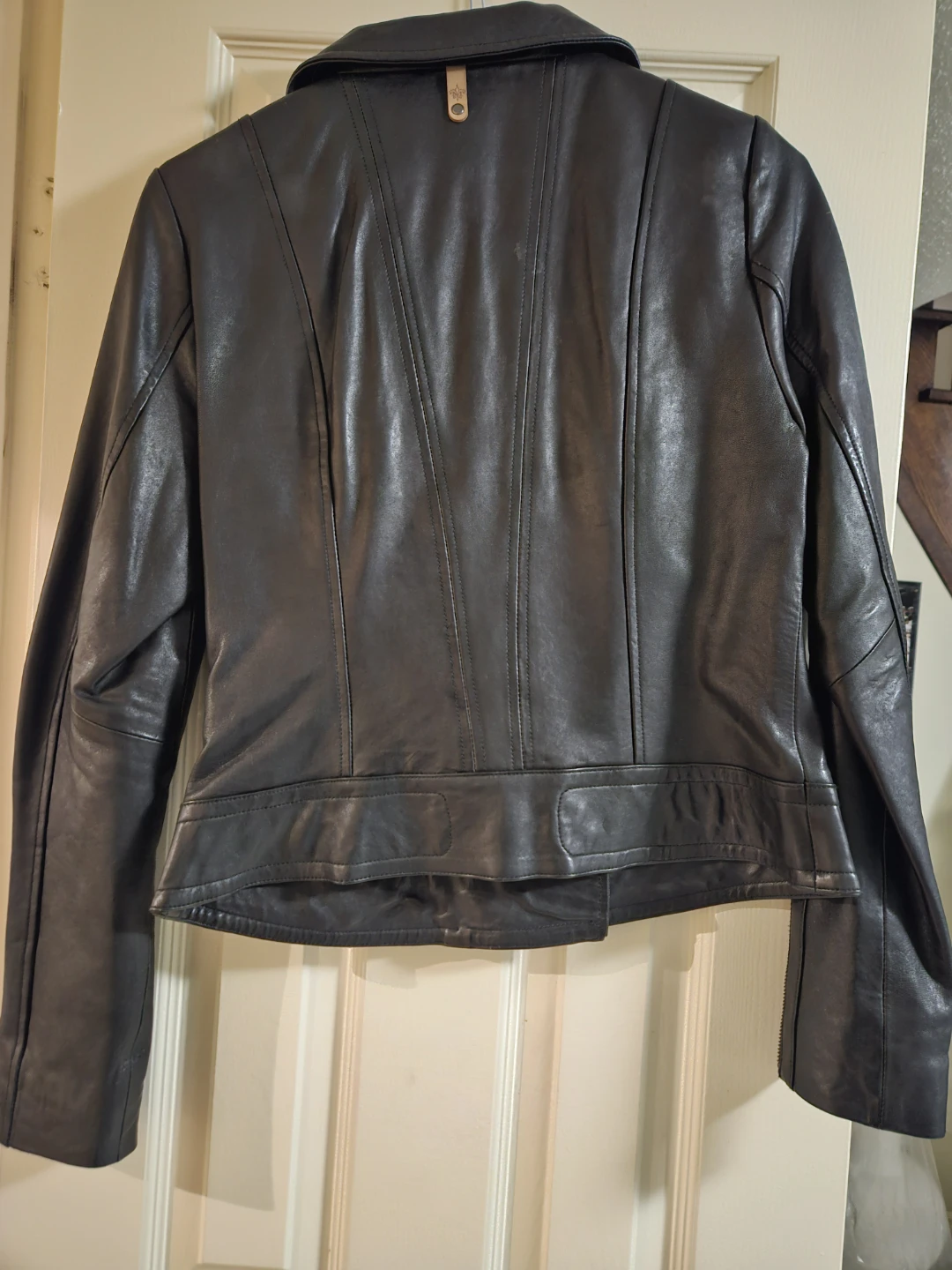 MACKAGE Black Leather Biker Jacket - Large - photo 2