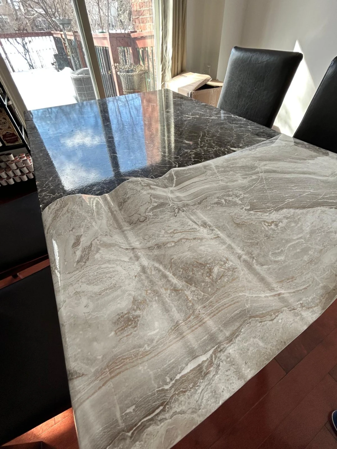 Dining Table with Marble Look Top - photo 4