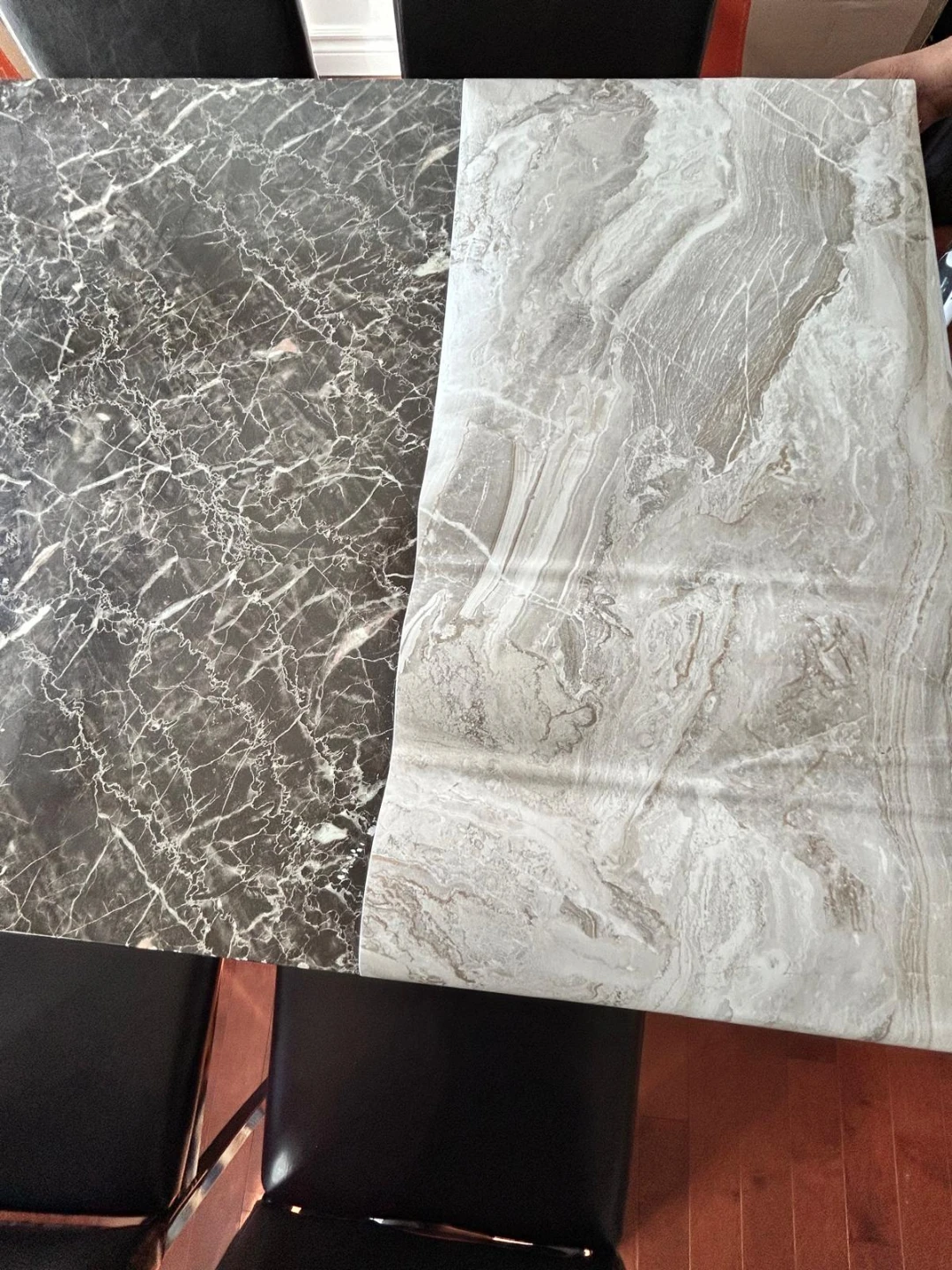 Dining Table with Marble Look Top - photo 5