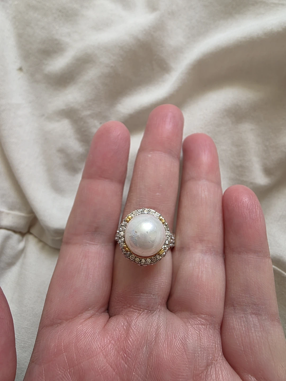 Pearl and Diamond Ring