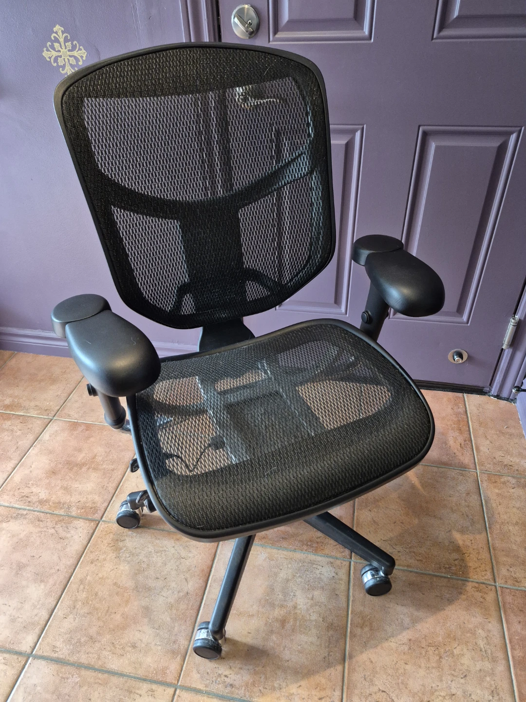 Black Mesh Office Chair with Adjustable Lumbar Support