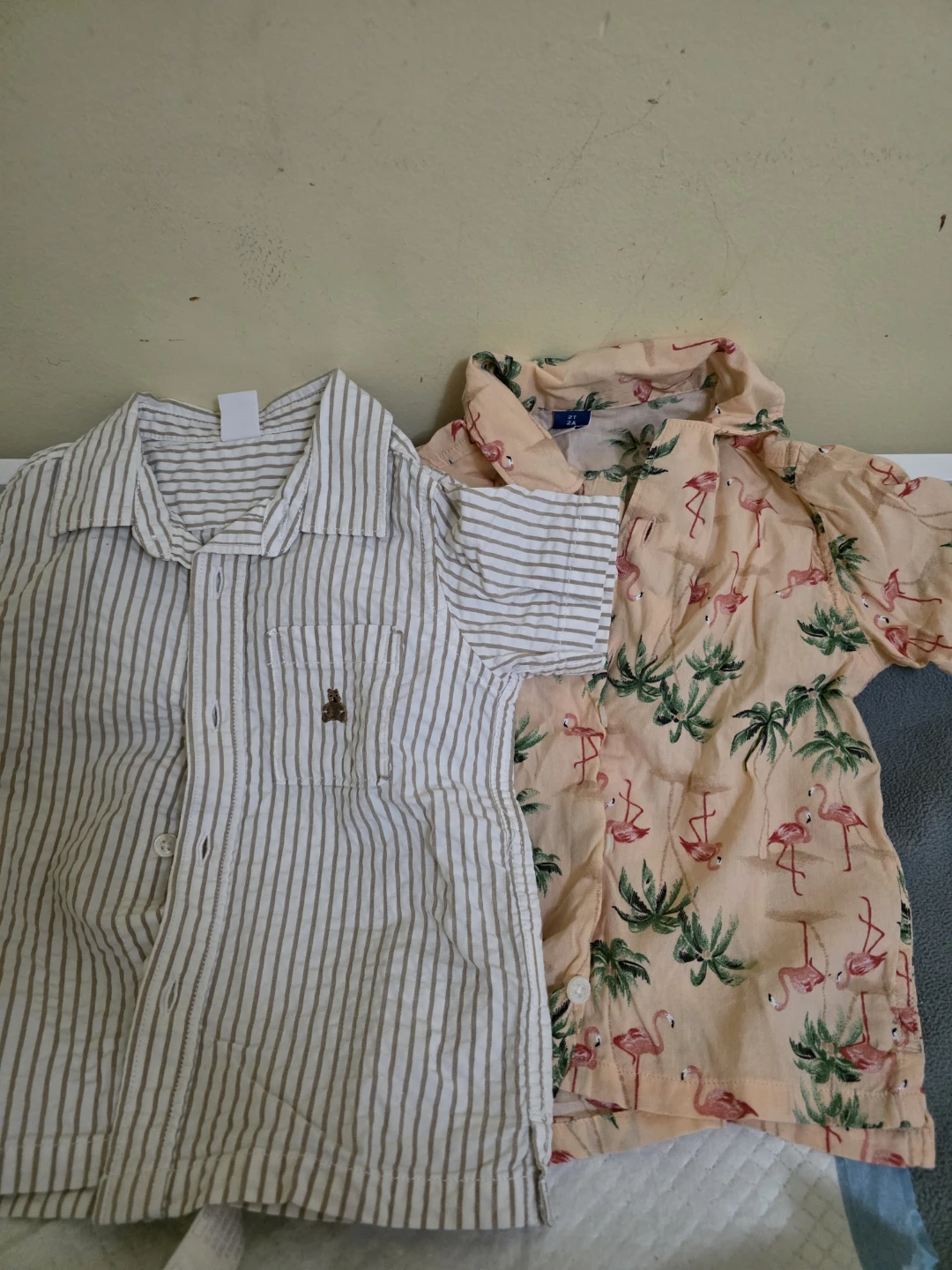 Kids Shirts - Striped and Flamingo Print