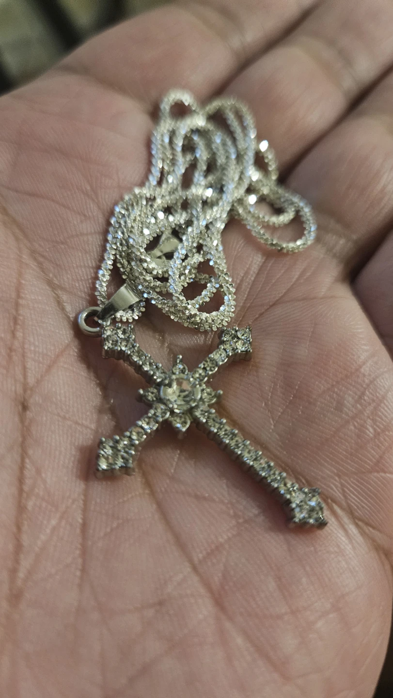 Rhinestone Cross Pendant Necklace - photo 3