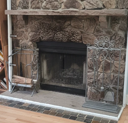 Metal Fireplace Tool Set and Log Holder