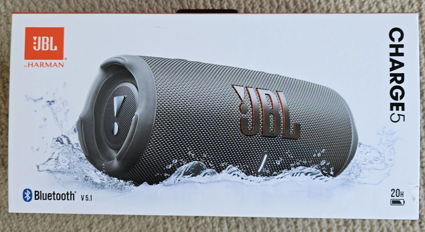 JBL Charge 5 Portable Waterproof Bluetooth Speaker - Grey - photo 4