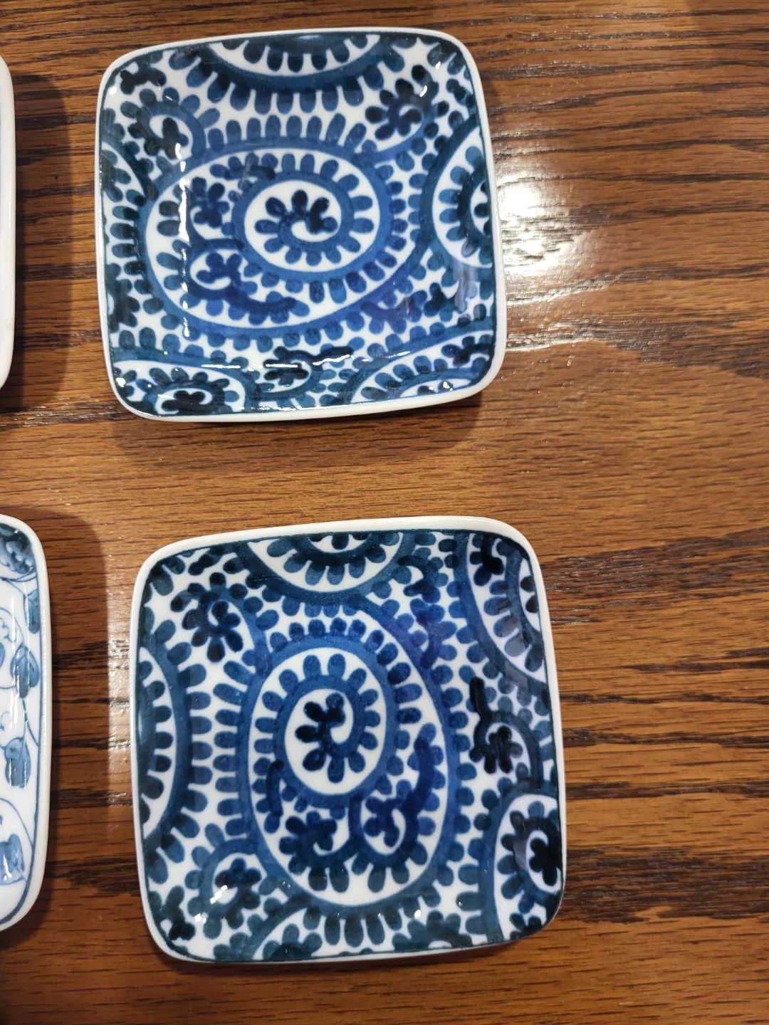 Set of 12 Blue and White Ceramic Square Side Plates - photo 5