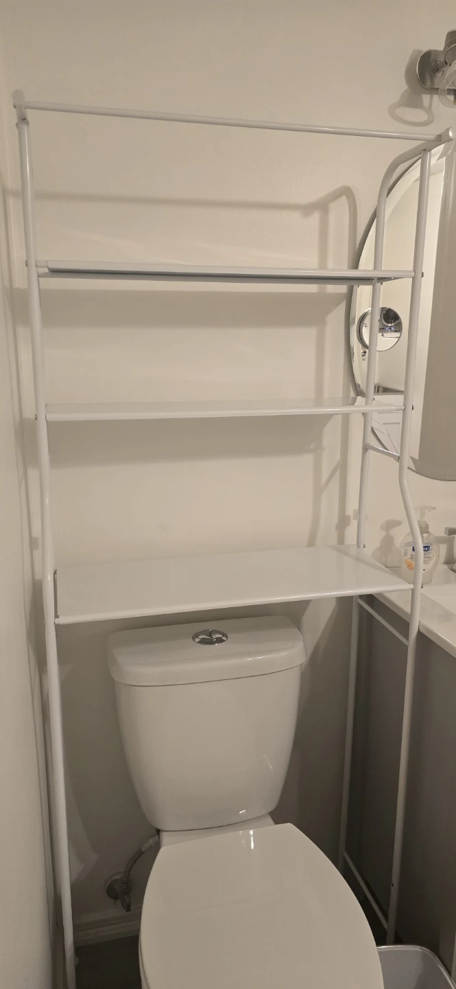 White Metal Toilet Shelf Organizer - photo 3