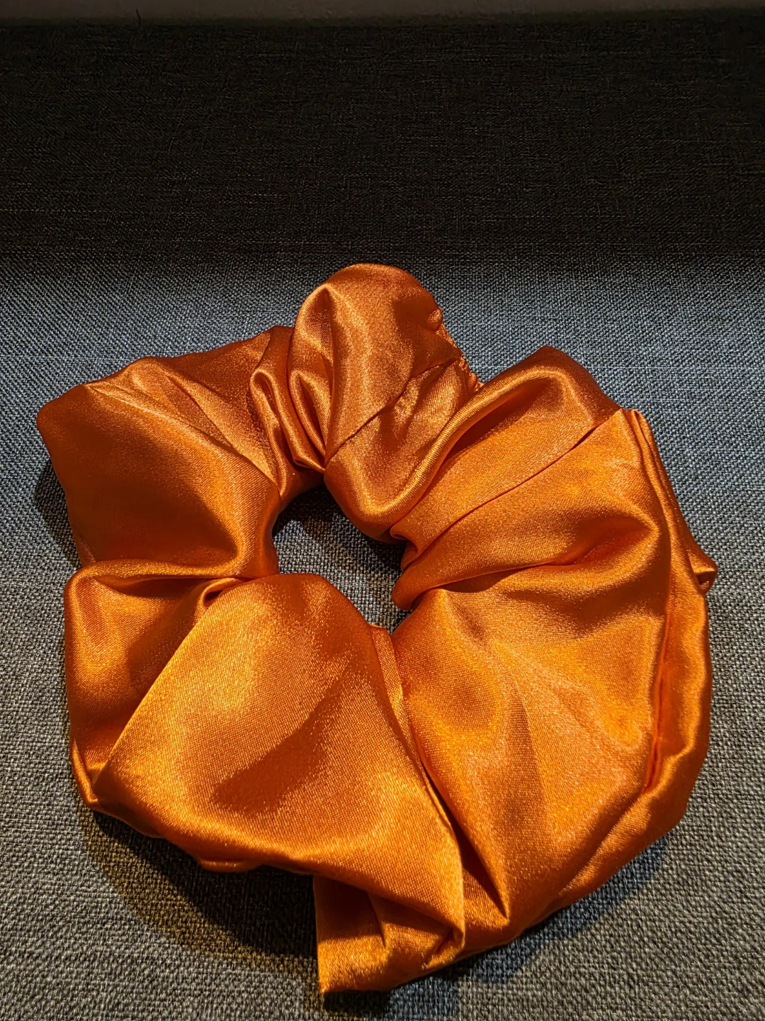 Orange Satin Scrunchie (Large)