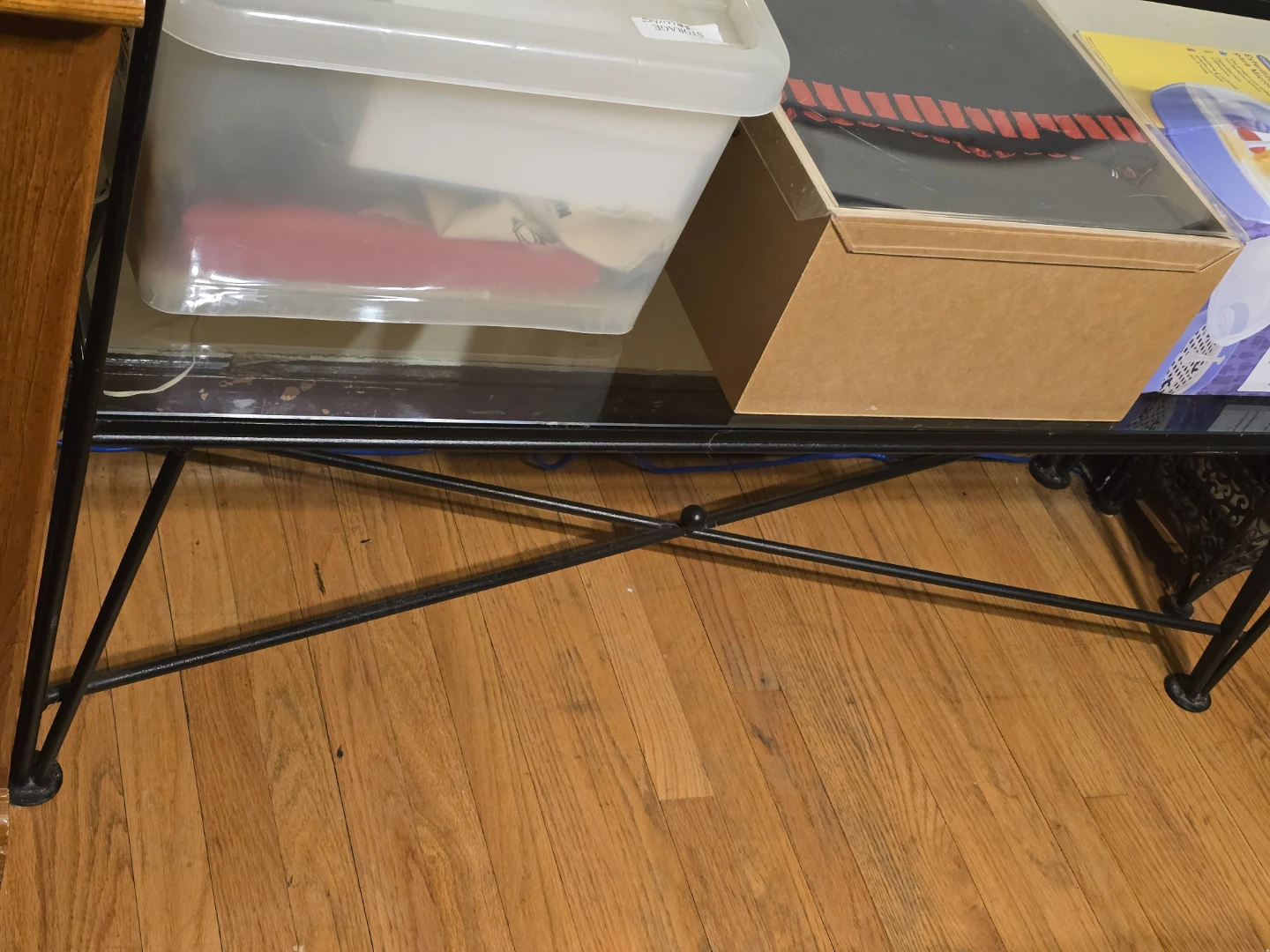 Black Metal and Glass Shelf Unit - photo 2