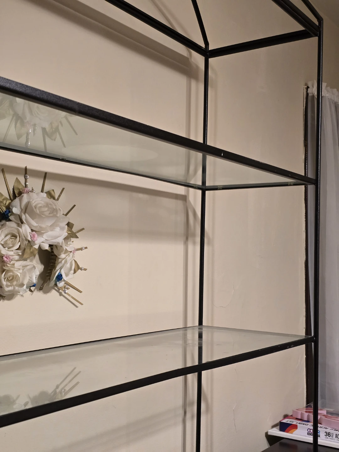 Black Metal and Glass Shelf Unit - photo 3