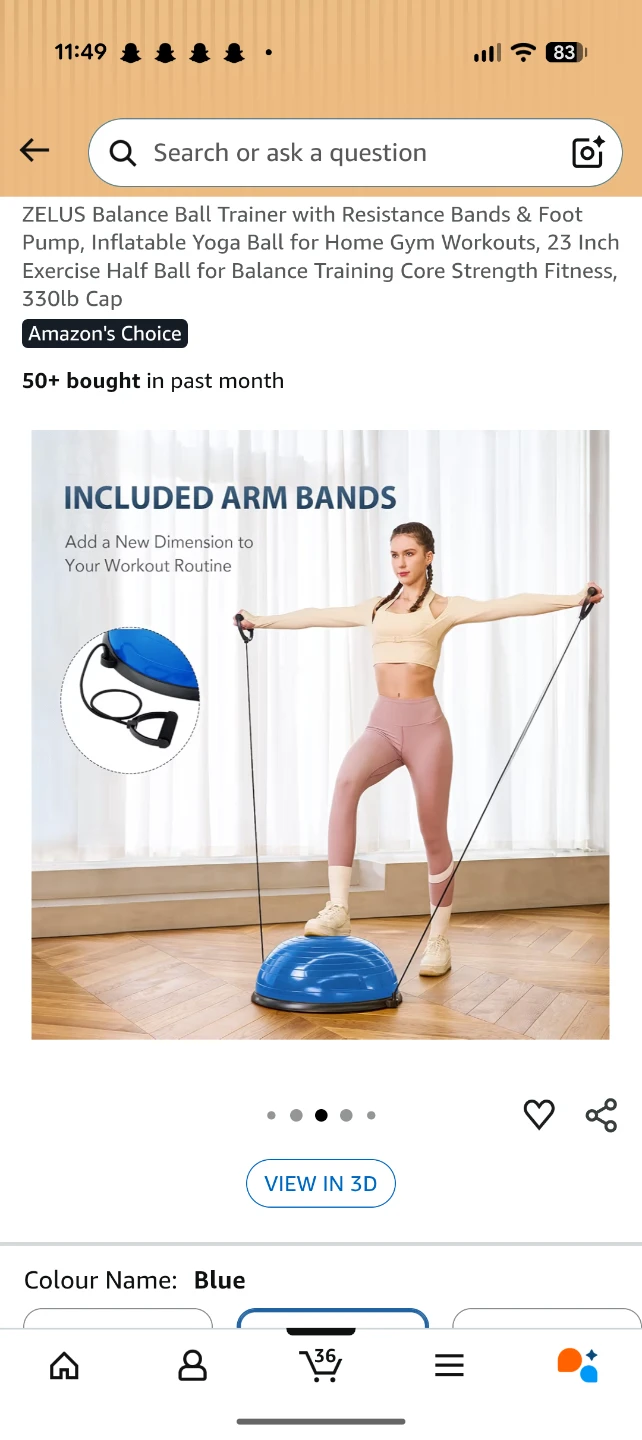 ZELUS Balance Ball Trainer with Resistance Bands