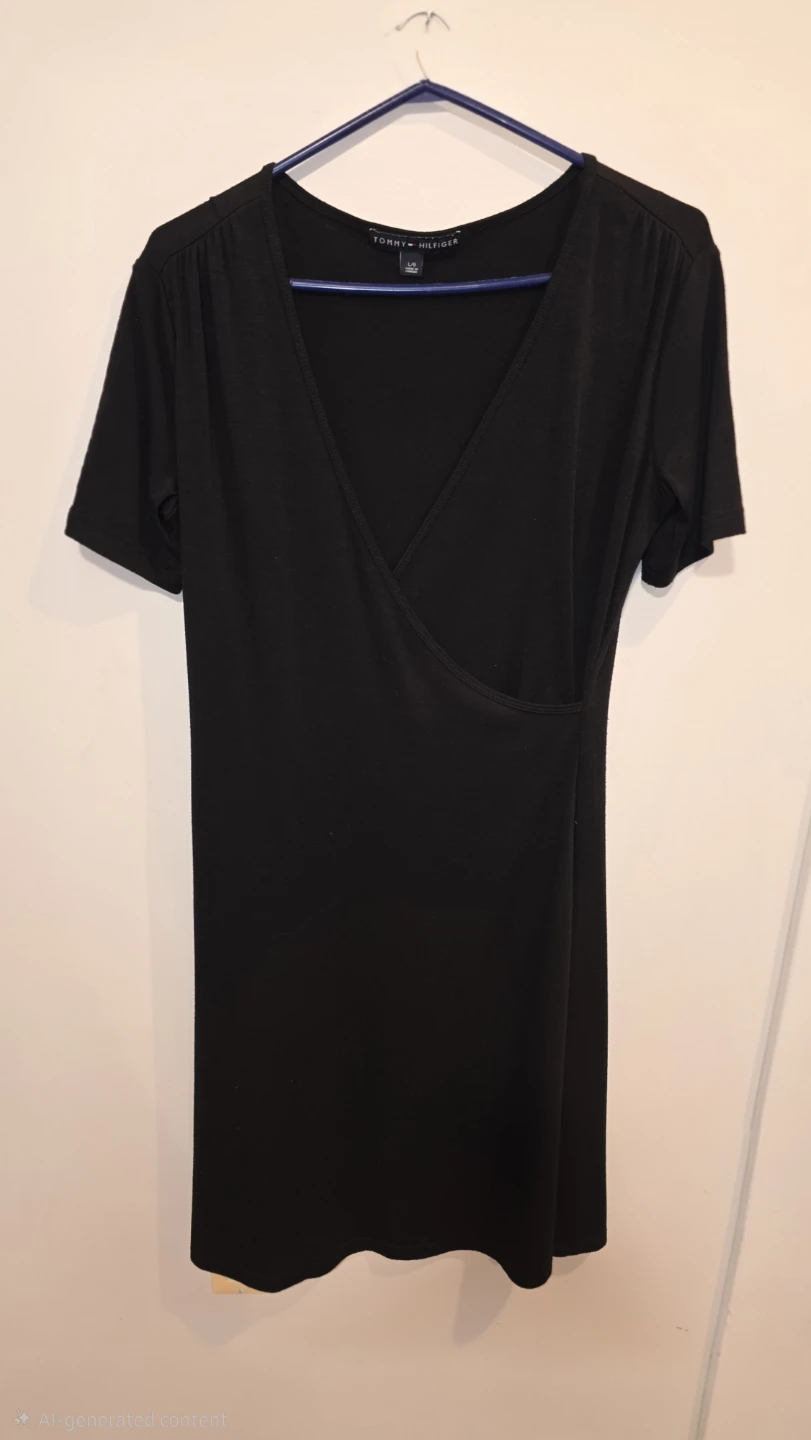 Tommy Hilfiger Black Wrap Dress - Size L